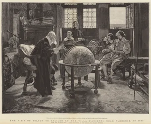 Bezoek van John Milton aan Galileo bij de Villa D
